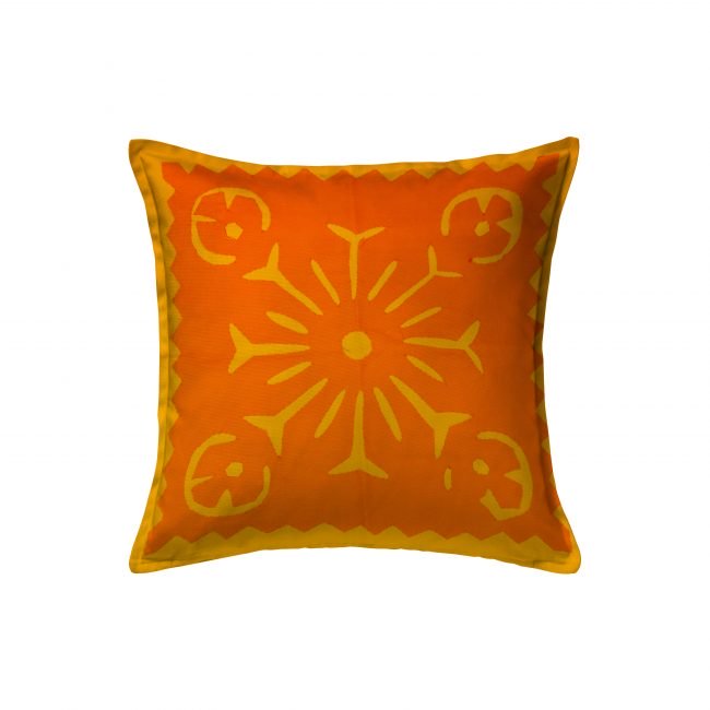 Handcrafted Cotton Yellow Cushion Cover