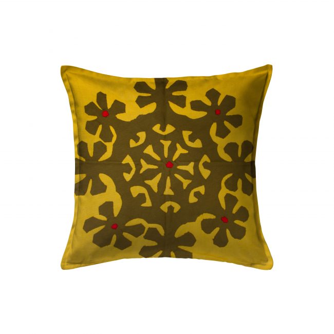 Handcrafted Cotton Yellow Cushion Cover