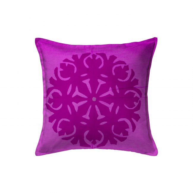 Handcrafted Cotton Purple Cushion Cover