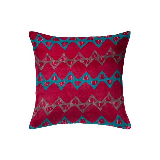 Handcrafted Cotton Maroon Cushion Cover (GST Not Shared)
