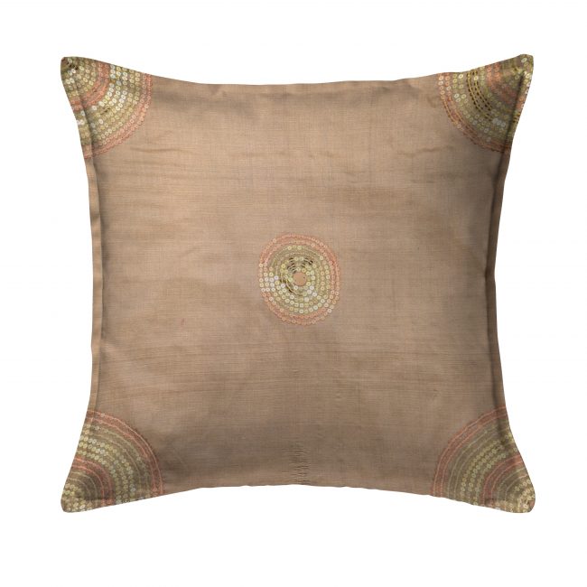 Handcrafted Cotton Brown Cushion Cover