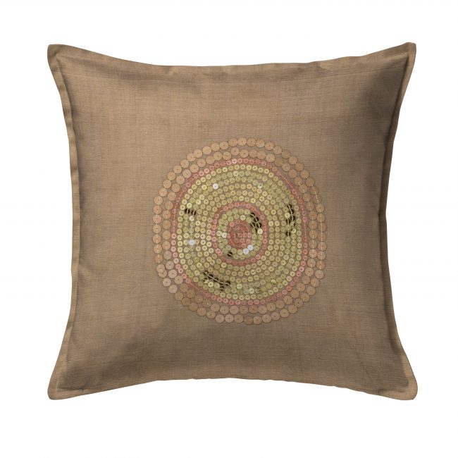 Handcrafted Cotton Brown Cushion Cover
