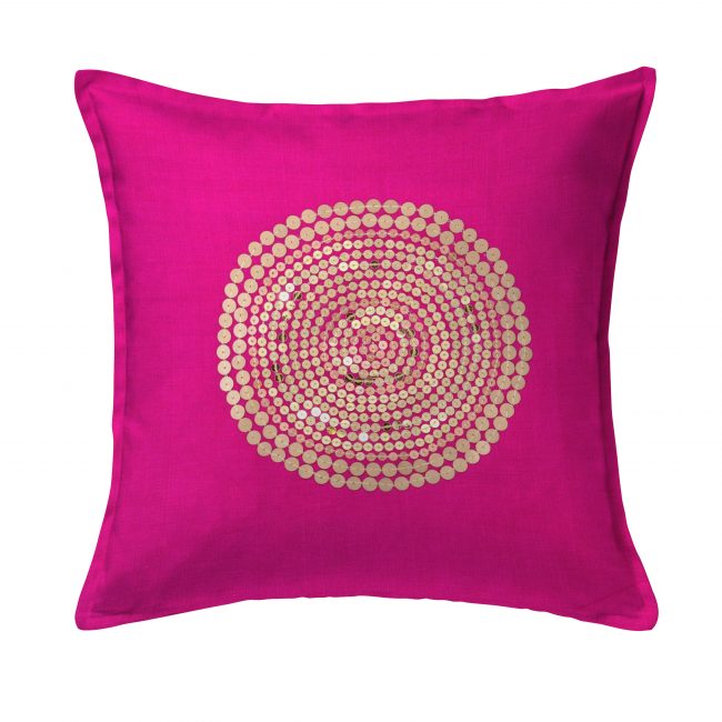 Handcrafted Cotton Pink Cushion Cover