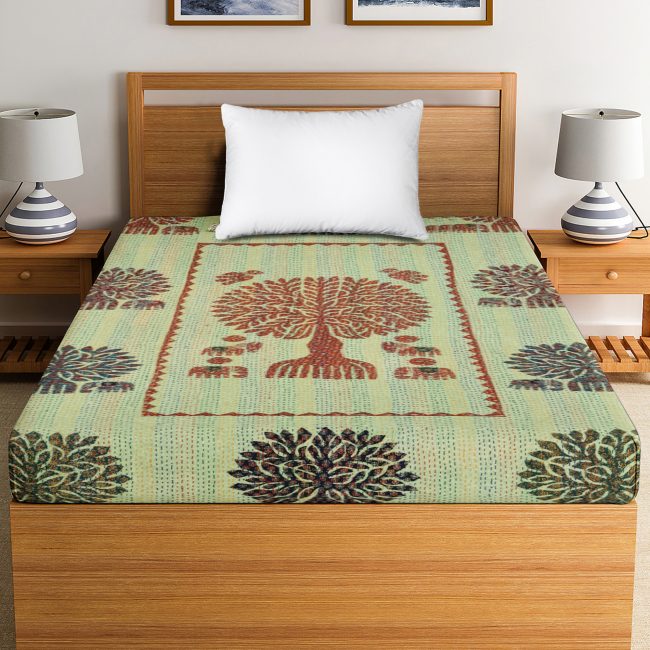Handwoven Cotton Multicolor Bed Cover