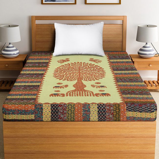 Handwoven Cotton Multicolor Bed Cover