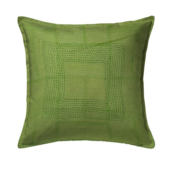 Handcrafted Cotton Green Cushion Cover