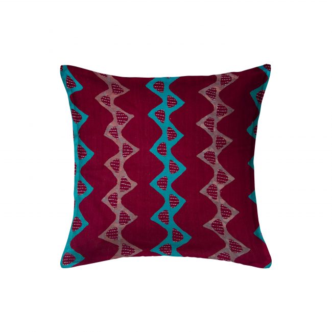 Handcrafted Cotton Maroon Cushion Cover