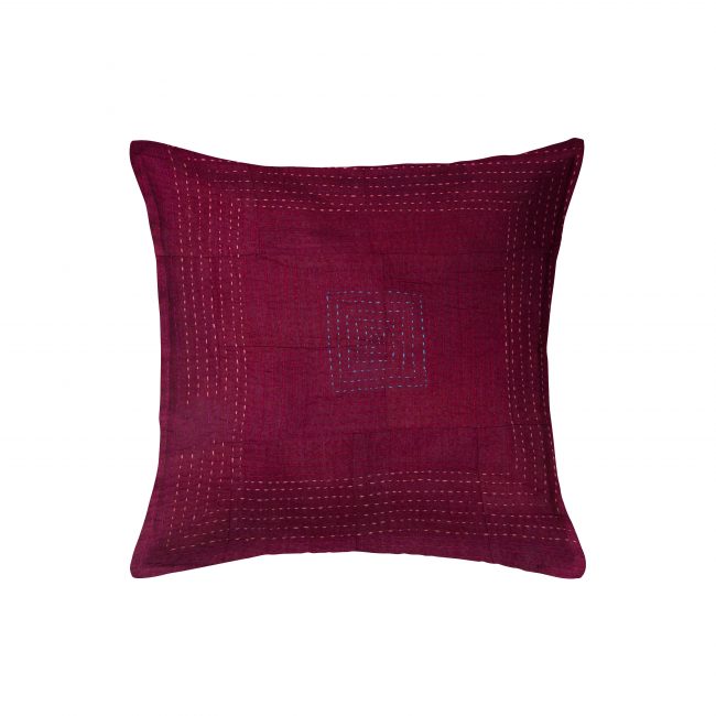 Handcrafted Cotton Maroon Cushion Cover