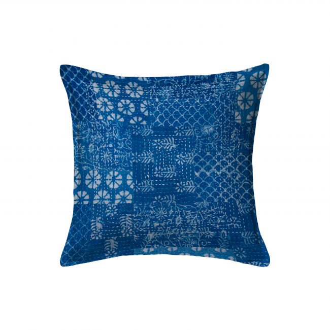 Handcrafted Cotton Blue Cushion Cover