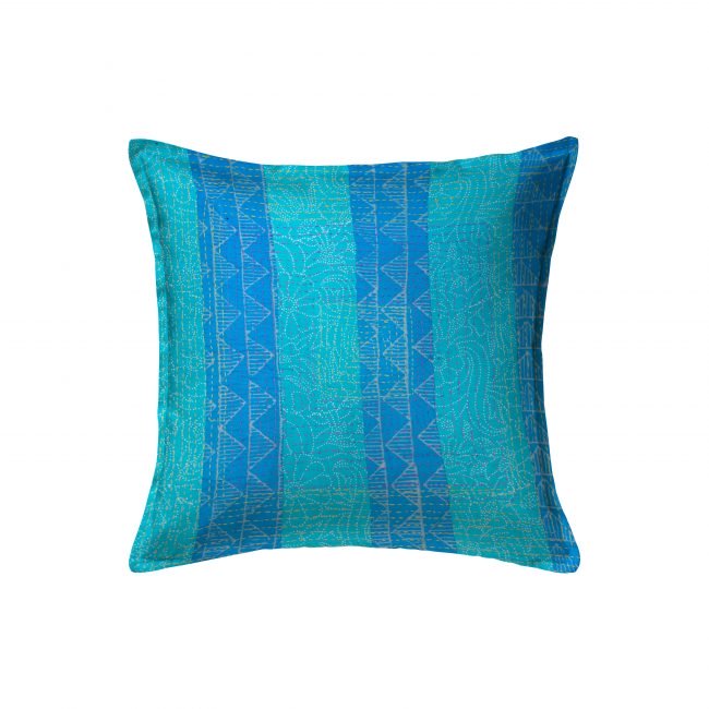 Handcrafted Cotton Blue Cushion Cover