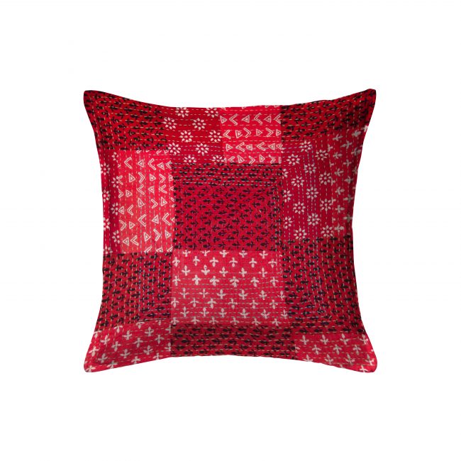 Handcrafted Cotton Red Cushion Cover