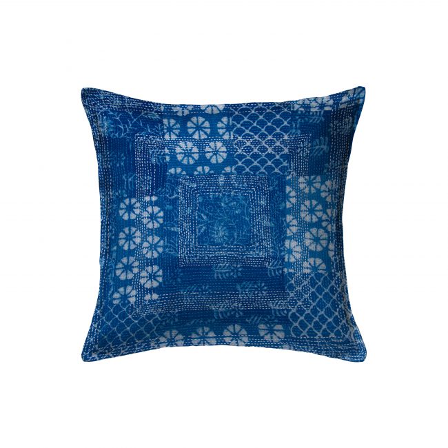 Handcrafted Cotton Blue Cushion Cover
