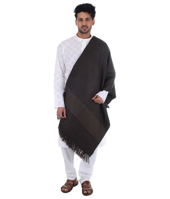 Handwoven Multi-Color Gents Shawl Sheep Wool : HP