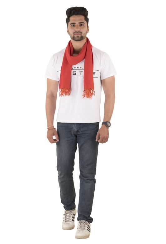 Handwoven Sheep Wool Mens Multicolor Muffler
