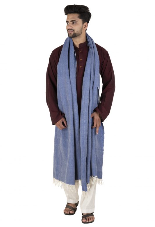 Sky Blue Sheep Wool Shawl