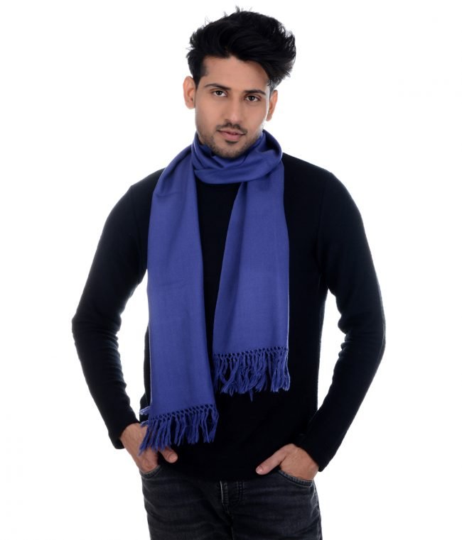 Handwoven Muffler Blue “ Pure Wool