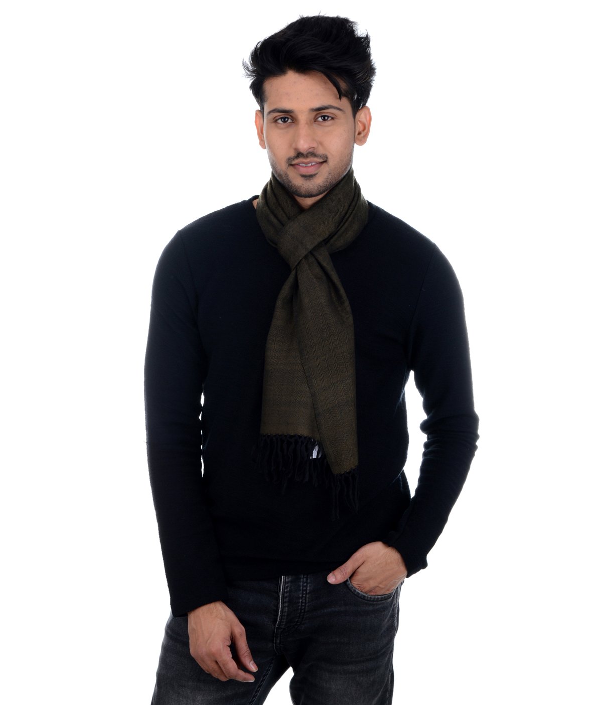 Handwoven Muffler Grey - Pure Wool