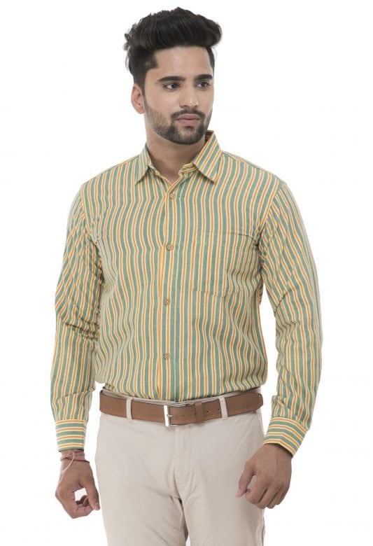 Handwoven Multicoloured Cotton Men's Shirt