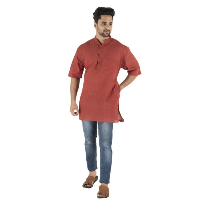 Handcrafted Cotton Mid Thigh Short Kurta