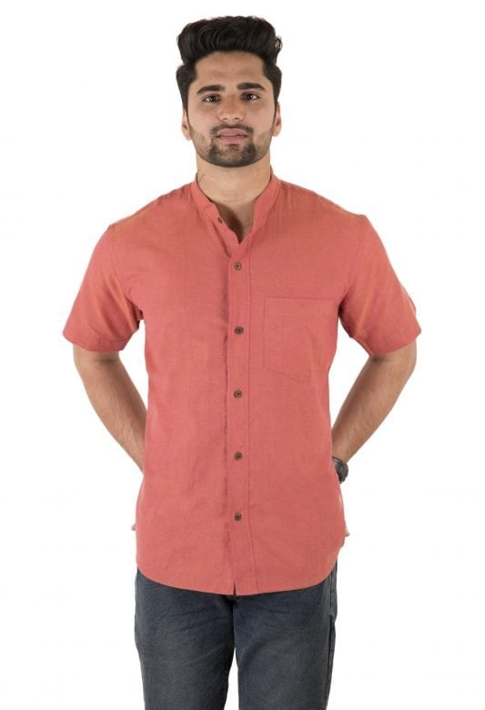 Half Sleeve Nehru Collar Madrian Shirt