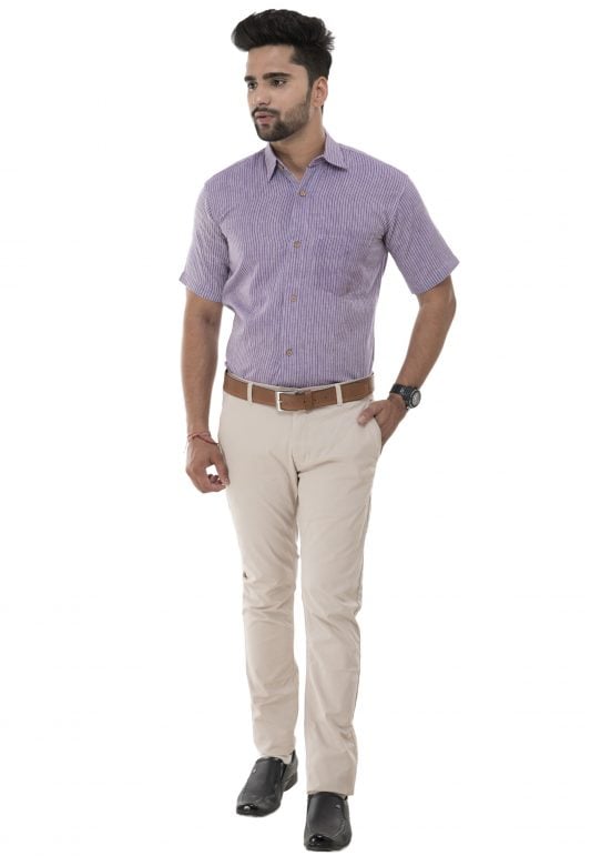 Purple Cotton Men's Shirt