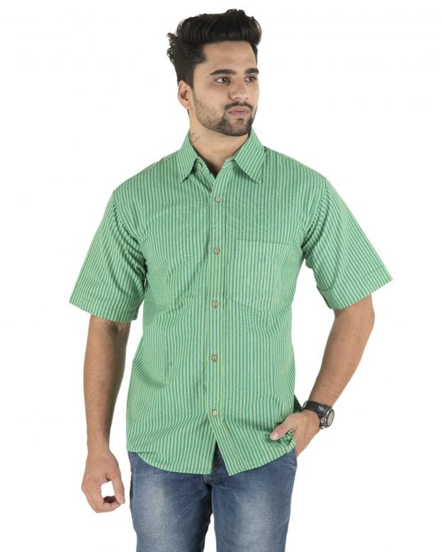 Cotton Green Regular Fit Half Sleeve Shirt - S