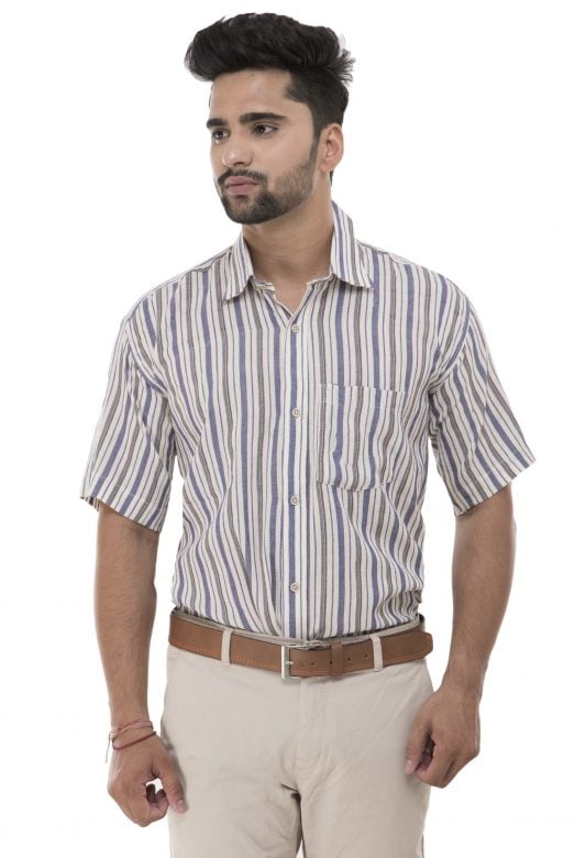 Multicoloured Cotton Men's Shirt