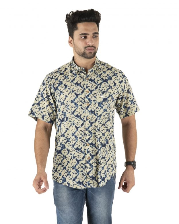 Cotton White Regular Fit Half Sleeve Shirt - S