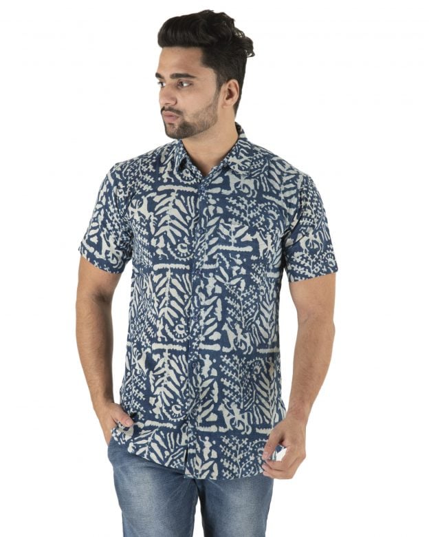 Cotton White Regular Fit Half Sleeve Shirt - S