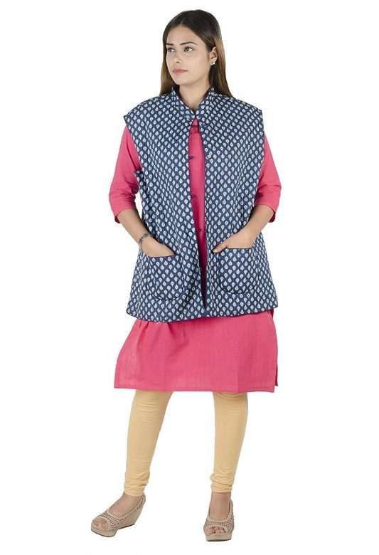 Women's Cotton Block Printed Short Jacket - XXL