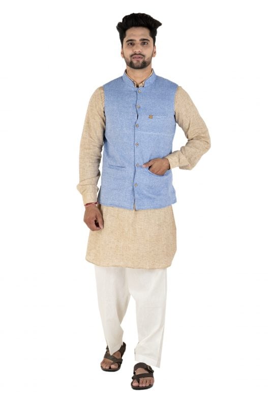 Blue Linen Modi Jacket
