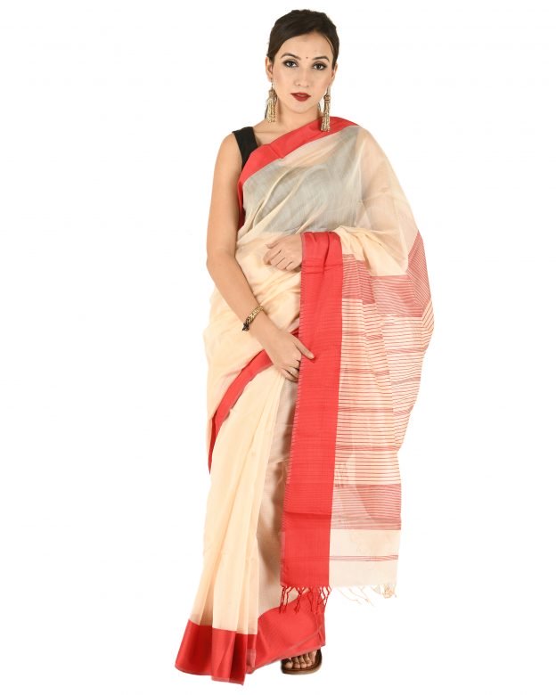 Maheshwari Resham Big Border Multicolor Cotton Saree