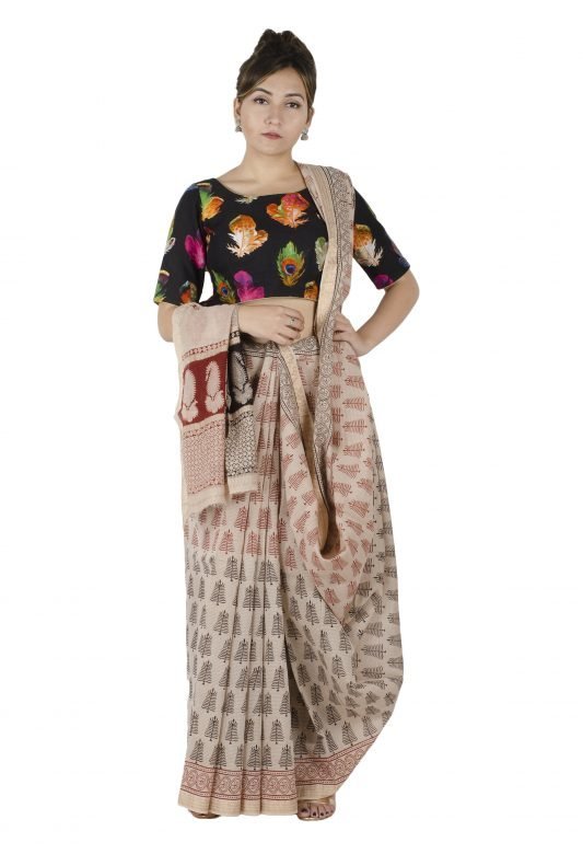 Women Maheshwari Silk Saree