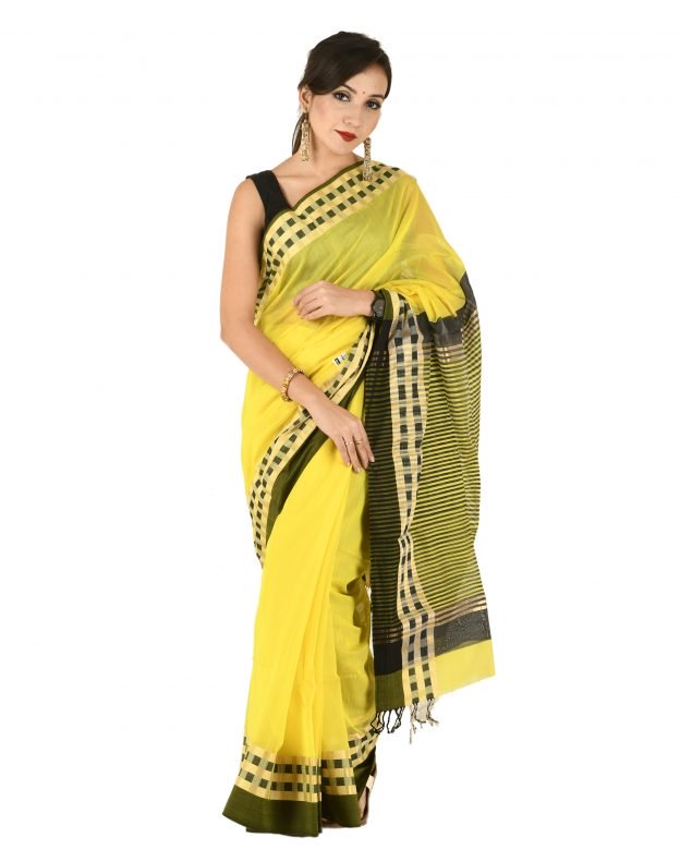 Maheshwari Cotton Multicolor Free Size Handmade Saree