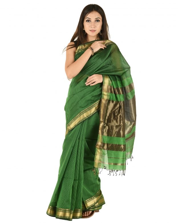 Maheshwari Cotton Multicolor Free Size Handmade Saree