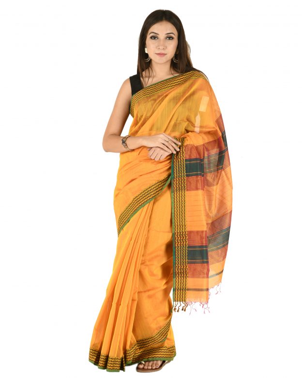 Maheshwari Cotton Multicolor Kila Karwat Saree