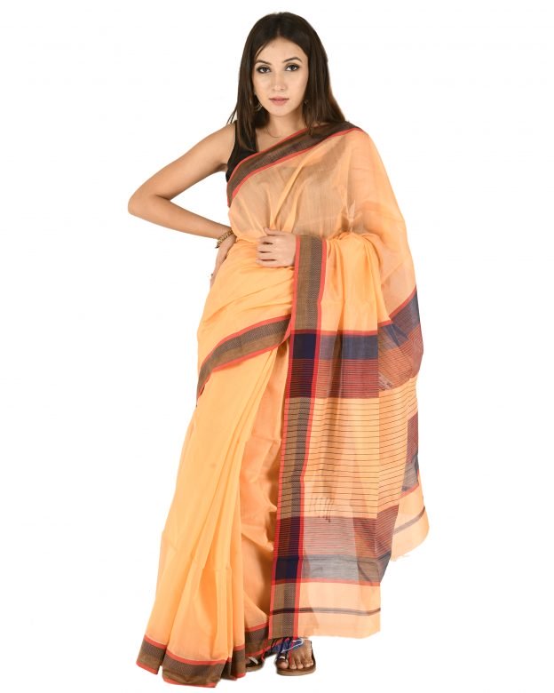 Maheshwari Cotton Multicolor Leen Tani Patta Designer Saree