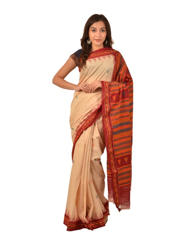 Pure Cotton Plain Multicolor Tribal Traditional Party Wear Saree