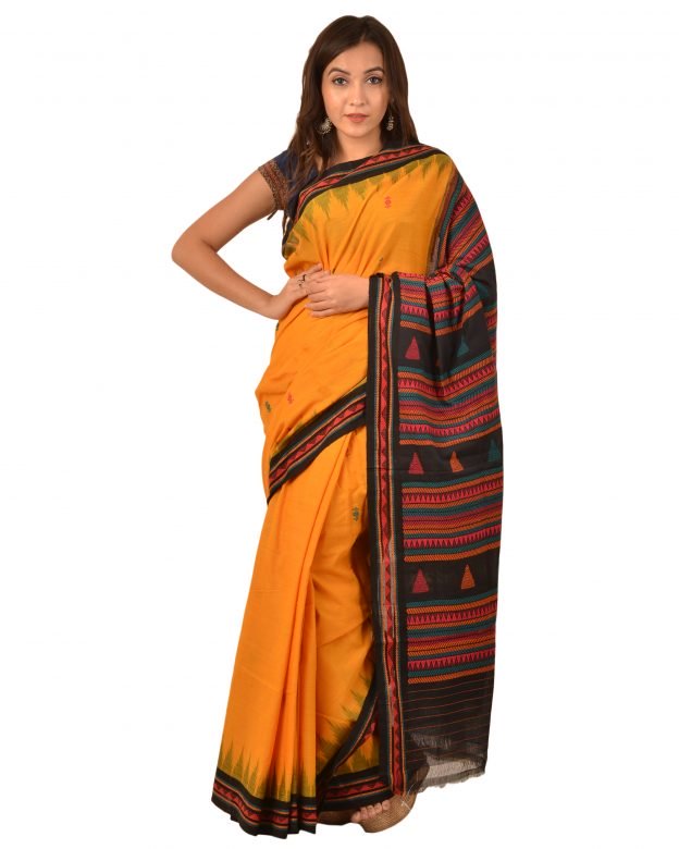 Pure Cotton Plain Multicolor Tribal Traditional Party Wear Saree