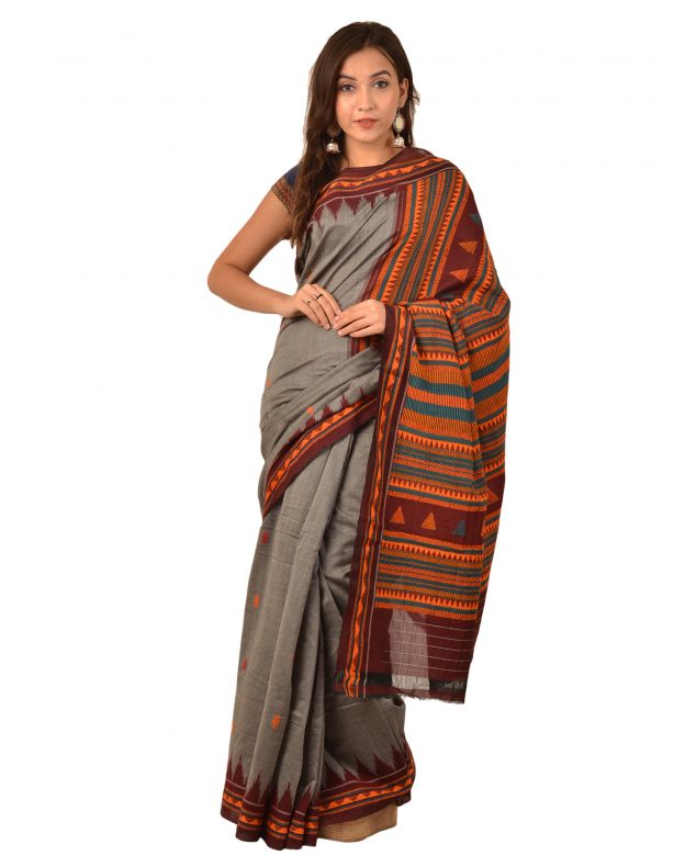 Pure Cotton Plain Multicolor Tribal Traditional Party Wear Saree