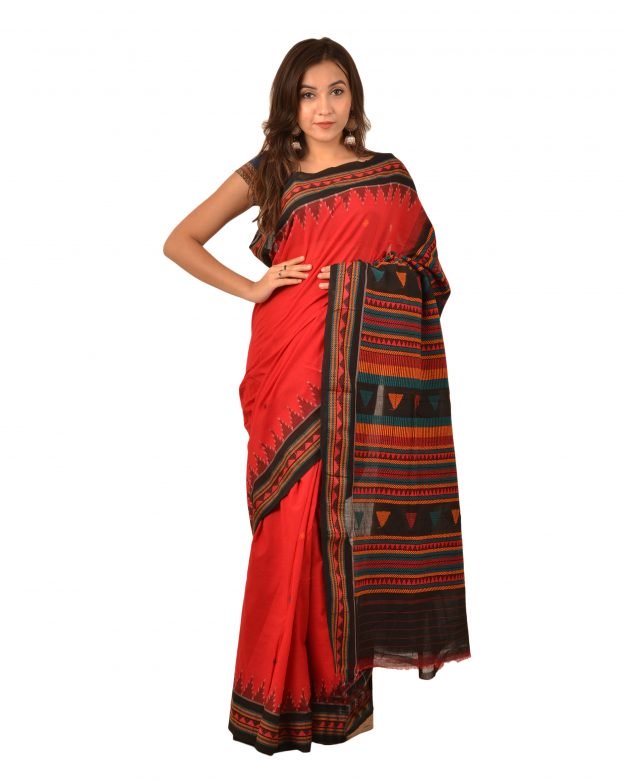Pure Cotton Plain Multicolor Tribal Traditional Party Wear Saree