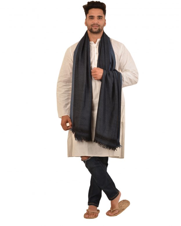 Mens Handwoven Woolen Multicolor Freesize Shawl