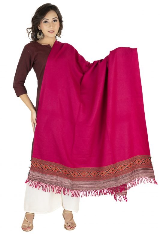 Dark Pink Diamond Chasm Wool Shawl