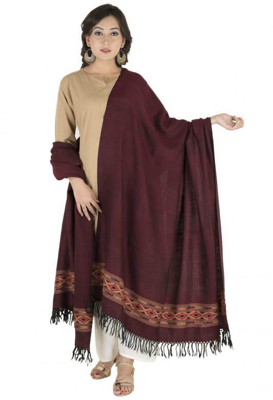 Handcrafted Woolen Multicolor Bone Shawl