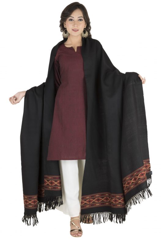 Handcrafted Woolen Multicolor Bone Shawl