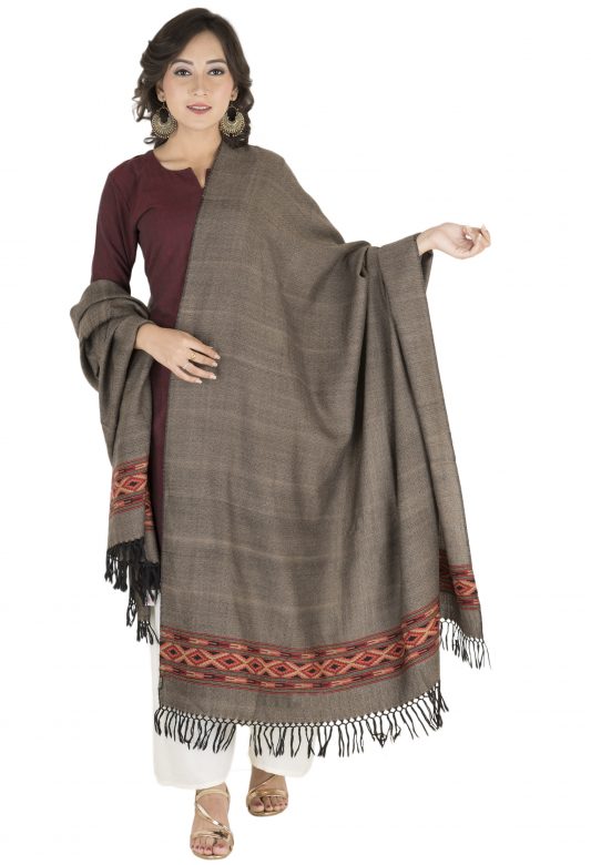 Handcrafted Woolen Multicolor Bone Shawl