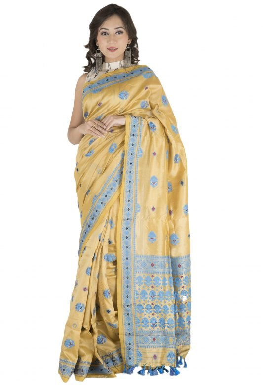 Blue & Teel Mixed Silk Saree