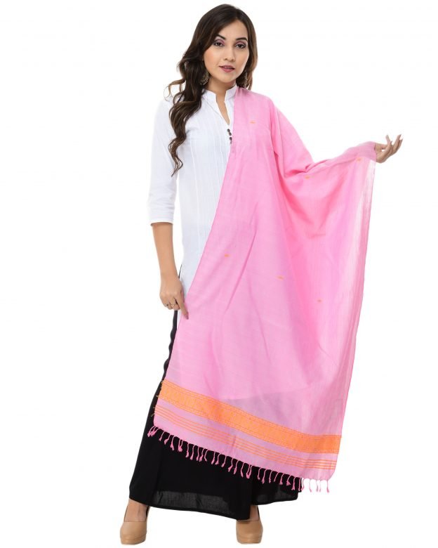 ERI Pink & Orange Cotton Stole
