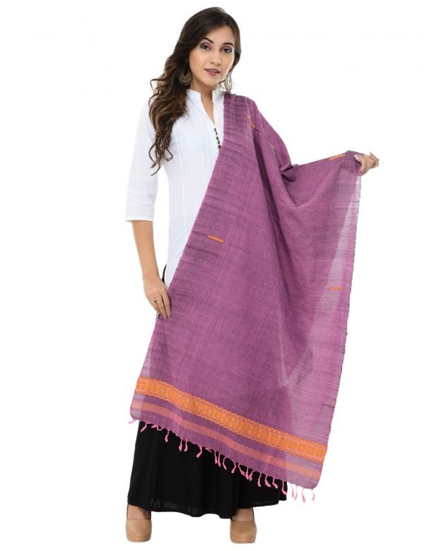 ERI Purple & Orange Cotton Stole