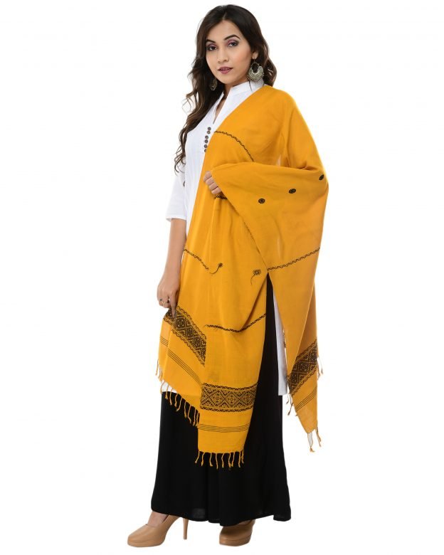 Handcrafted Orange Cotton Stole